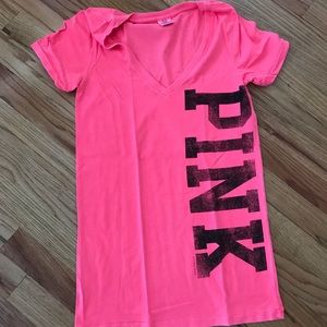 PINK Victoria’s Secret Neon Coral Shirt